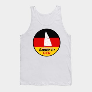 laser class sailboat on flag Germany Tank Top